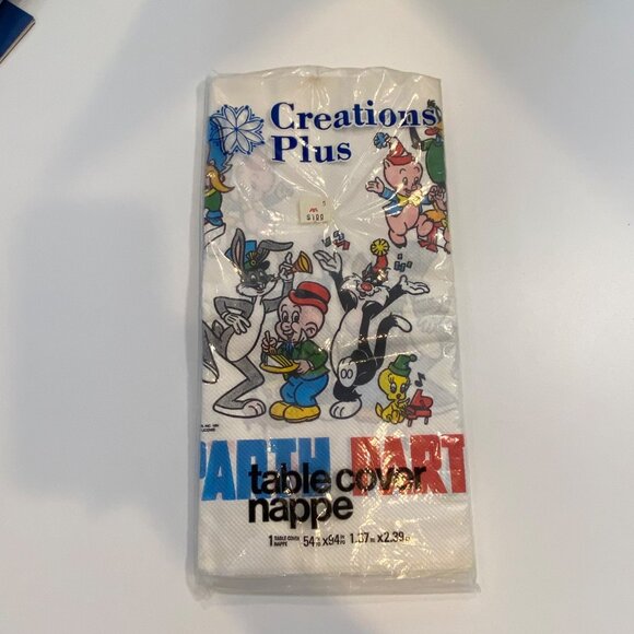 Rare Vintage 1981 Warner Bros. Looney Tunes Table Cover 54"x94" By Creations Plu - Picture 6 of 10